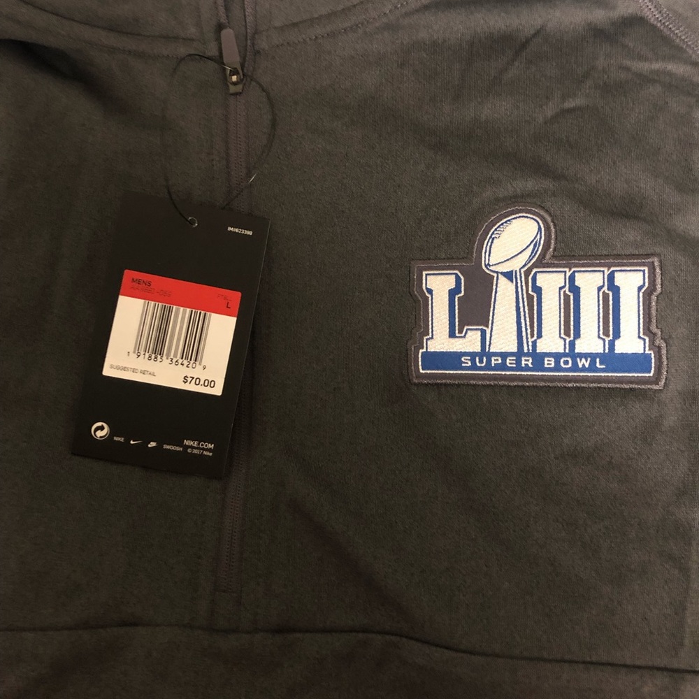Rare! Nike 1/4 zip pullover, Super Bowl 53 NWT